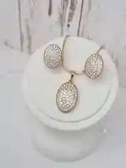 Медный комплект украшений Серьги и кулон, бижутерия женская