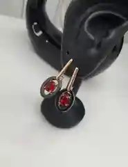 Красный серьги с керамикой, бижутерия