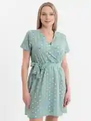 Женское платье в горошек, на запах, мини