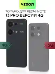 Голубой чехол для Xiaomi Redmi Note 13 Pro 4G/ Poco M6 Pro 4G силиконовый BROSCORP c защитой камер