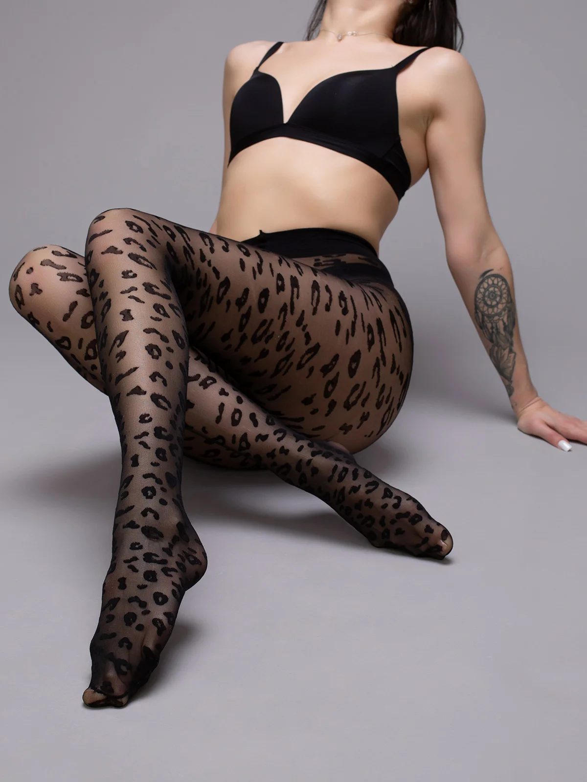 Черный колготки женские фантазийные Giulia LEO 40