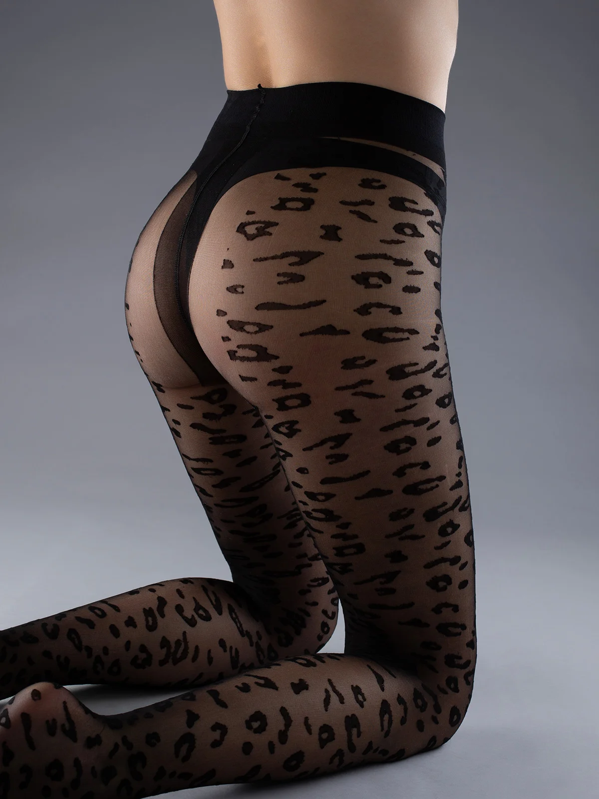 Черный колготки женские фантазийные Giulia LEO 40