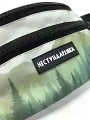 Фиолетовый сумка-бананка на пояс, большая, 3 кармана