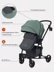 Зеленый коляска детская RANT basic "VERSO" (2в1) RA159