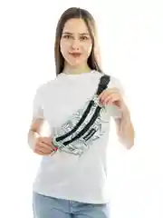 Лесной зеленый сумка-бананка на пояс, большая, 3 кармана