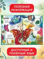 Книга с наклейками для детей "Атлас насекомых" 32 стр. 195x276мм. Проф-Пресс