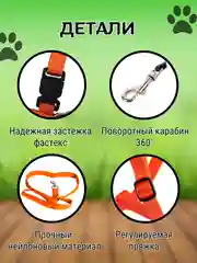 Оранжевый шлейка с поводком для кошек, универсальная, регулируемая, 10 цветов
