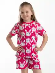 Комплект трикотажный футболка с шортами для девочки "Rabbit"
