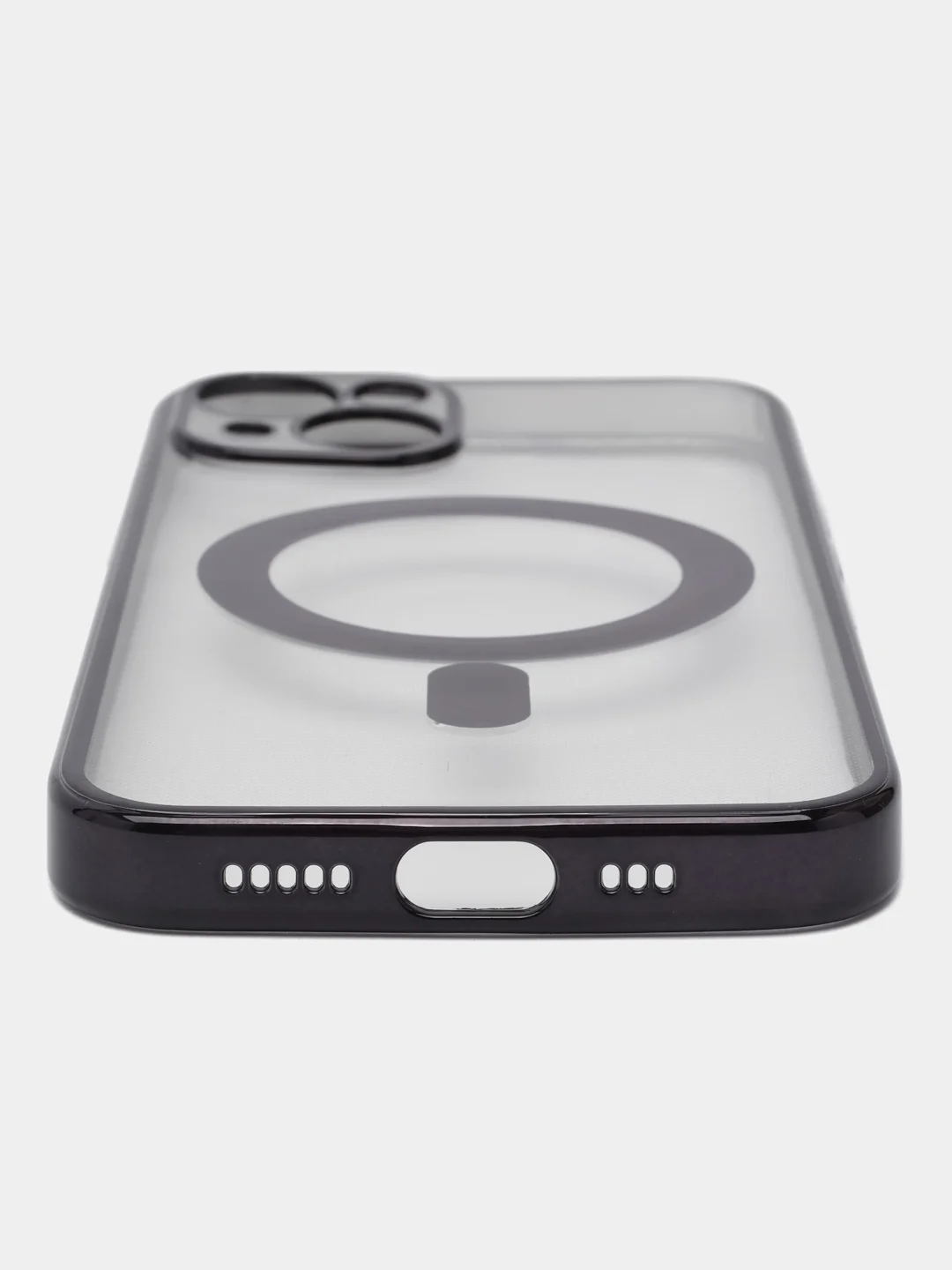 Черный силиконовый чехол MagSafe для iPhone 13