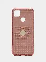 Розовый силиконовый чехол для Xiaomi Redmi 9C с кольцом
