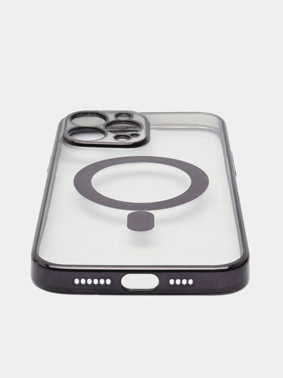 Черный силиконовый чехол MagSafe для iPhone 13Pro Max