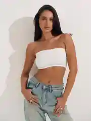 Белый бандо топ базовый женский
