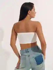 Белый бандо топ базовый женский