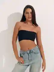 Черный бандо топ базовый женский