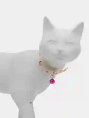 Розовый силиконовый светящийся в темноте ошейник для кошек с колокольчиком