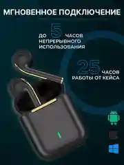 Черный наушники беспроводные A.Pods Pro 2, A.Pods 2, 3, TWS J18 для iPhone, Android