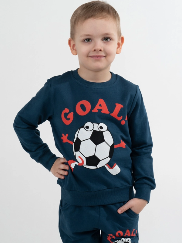 Спортивный трикотажный детский костюм свитшот брюки "Goal Индиго"