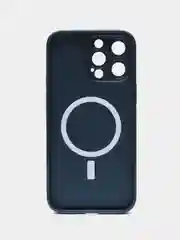 Синий чехол на айфон 13, 14, 15 16 Pro Max Plus, стеклянный, MagSafe с защитой камеры для iPhone