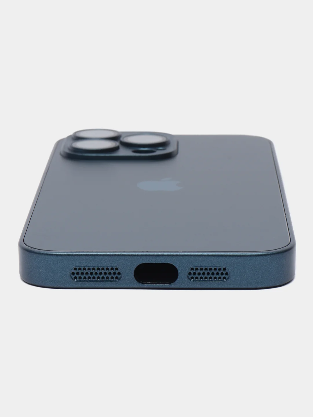 Синий чехол на айфон 13, 14, 15 16 Pro Max Plus, стеклянный, MagSafe с защитой камеры для iPhone