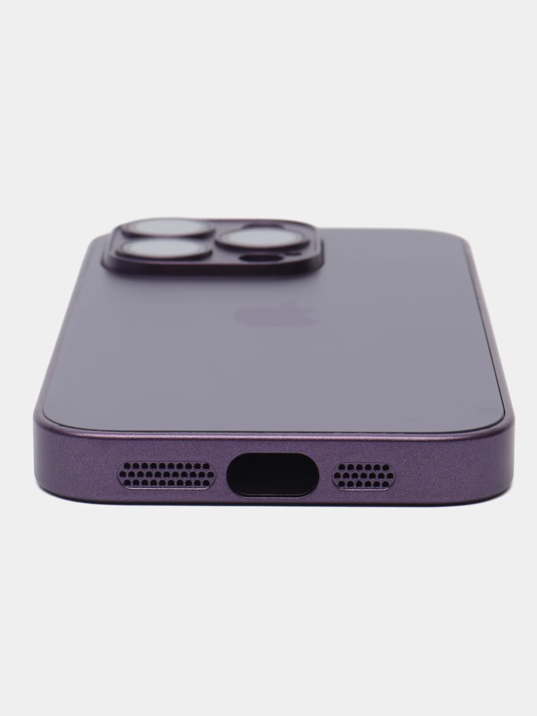 Фиолетовый чехол на айфон 13, 14, 15 16 Pro Max Plus, стеклянный, MagSafe с защитой камеры для iPhone