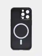 Фиолетовый чехол на айфон 13, 14, 15 16 Pro Max Plus, стеклянный, MagSafe с защитой камеры для iPhone