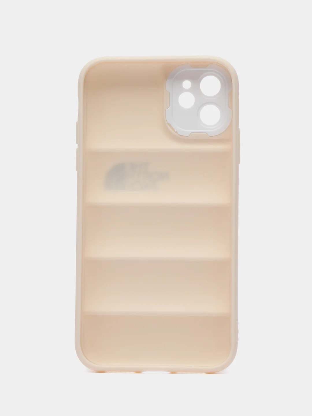 Бежевый чехол на айфон 11 / бампер для iPhone 11 / силиконовый с принтом North FAce