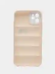 Бежевый чехол на айфон 11 / бампер для iPhone 11 / силиконовый с принтом North FAce