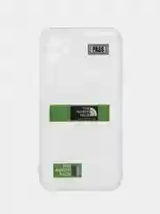 Зеленый чехол на айфон 11 / бампер для iPhone 11 / силиконовый с принтом North FAce