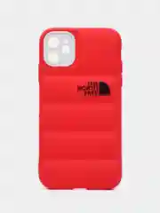 Красный чехол на айфон 11 / бампер для iPhone 11 / силиконовый с принтом North FAce