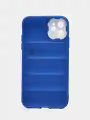 Синий чехол на айфон 11 / бампер для iPhone 11 / силиконовый с принтом North FAce