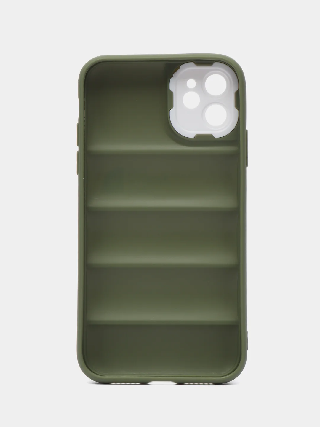 Хаки чехол на айфон 11 / бампер для iPhone 11 / силиконовый с принтом North FAce