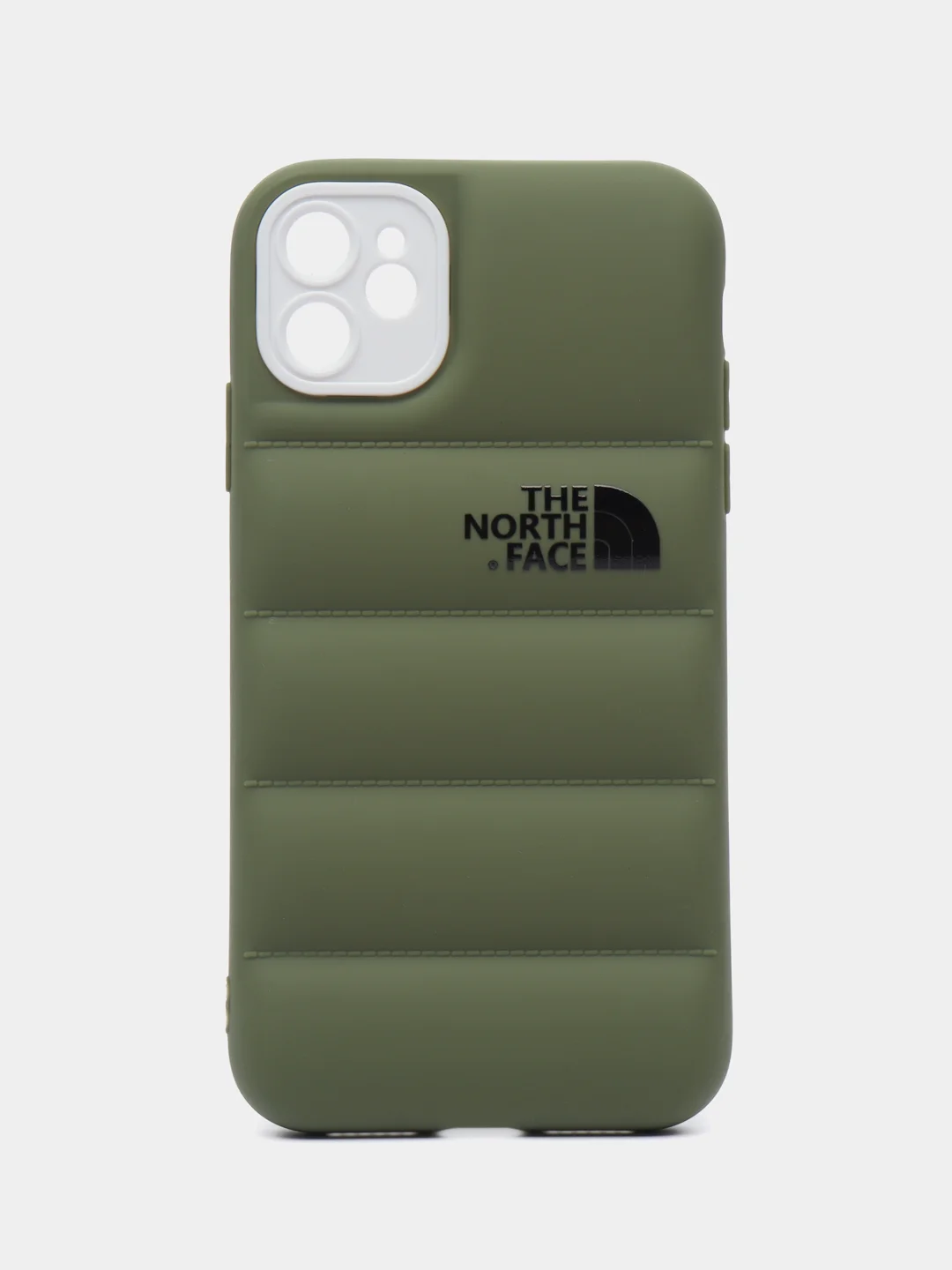 Хаки чехол на айфон 11 / бампер для iPhone 11 / силиконовый с принтом North FAce
