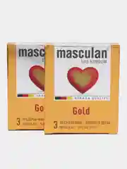 Презервативы Masculan Gold №3, 2 упаковки (6 презервативов, золотые  с ароматом ванили)