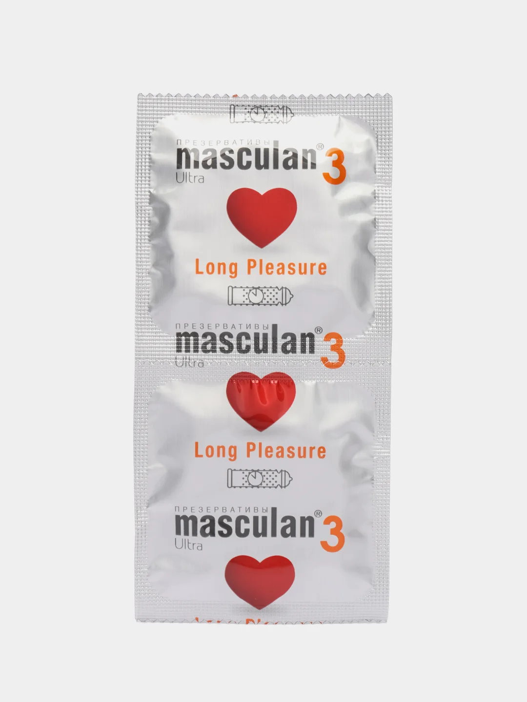 Презервативы Masculan 3 Ultra Long Pleasure №10 + смазка в подарок, 3 упаковки (30 шт.)