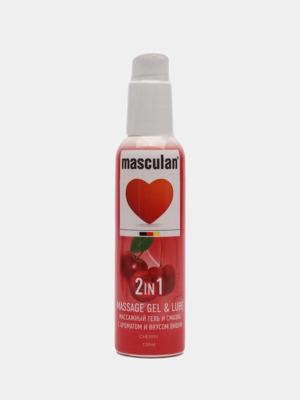 Гель-смазка Masculan с ароматом и вкусом ВИШНИ, 2 в 1 с дозатором, 130 мл