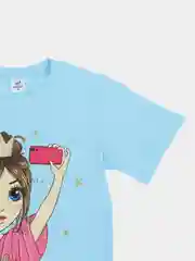 Голубой футболка для девочки, 5-8 лет, хлопок