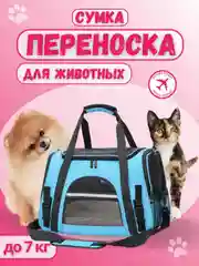Голубой сумка переноска с лежанкой для собак и кошек, переноска дорожная для животных