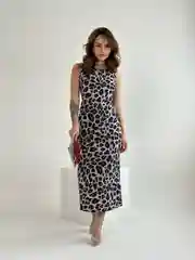 Серый женское летнее платье леопард