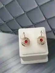 Красный серьги с камнем, бижутерия