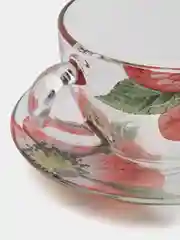 Коралловый чайный набор стекло на 2 персоны