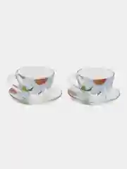 Белый чайный набор стекло на 2 персоны