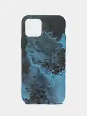Синий чехол для iPhone 12/12 Pro с принтом под мрамор