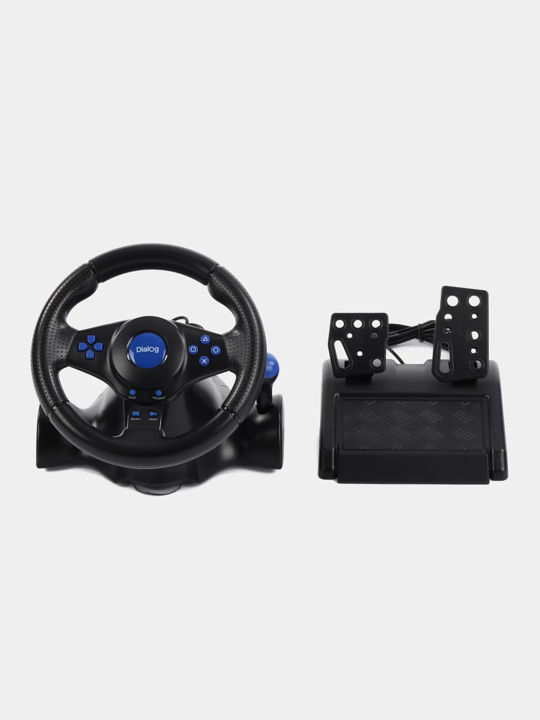 Синий игровой руль GW-130VR Dialog Fast Drive - 2 педали, рычаг ПП, PC USB