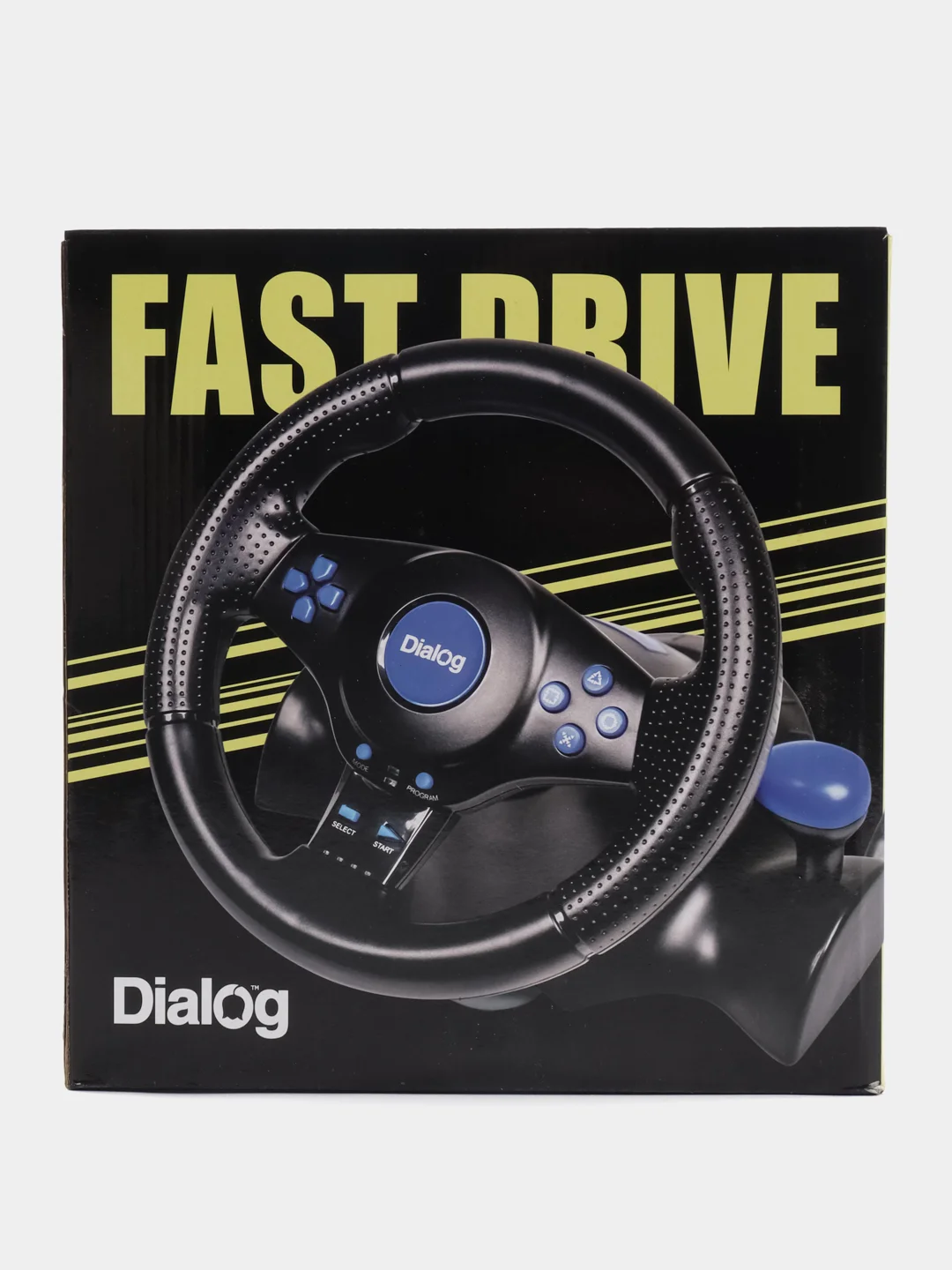 Синий игровой руль GW-130VR Dialog Fast Drive - 2 педали, рычаг ПП, PC USB