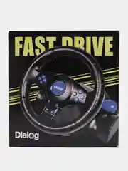 Синий игровой руль GW-130VR Dialog Fast Drive - 2 педали, рычаг ПП, PC USB
