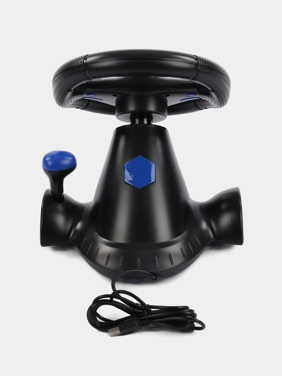 Синий игровой руль GW-130VR Dialog Fast Drive - 2 педали, рычаг ПП, PC USB