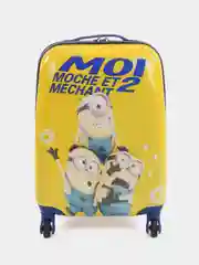 Лимонный детский чемодан на колесах, пластиковый,ручная кладь