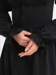 Черный платье женское шифоновое с завязками