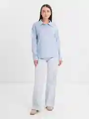 Ледяной лонгслив женский, поло с длинными рукавами