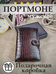 Коричневый кошелек мужской, портмоне мужское для документов, портмоне для автодокументов